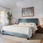 Lit King moderne Nova, sommier tapissier requis