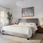 Lit King moderne Nova, sommier tapissier requis