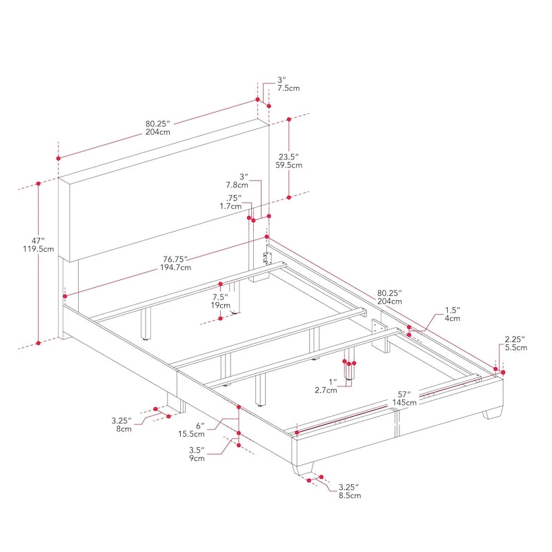 Lit King moderne Nova, sommier tapissier requis