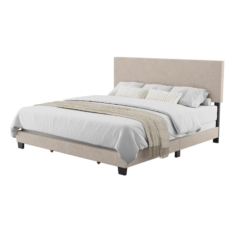 Lit King moderne Nova, sommier tapissier requis