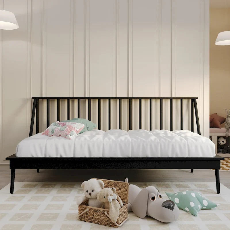 Lit de repos double en bois vintage