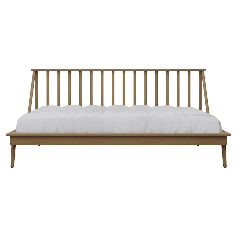 Lit de repos double en bois vintage