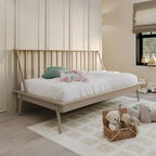 Lit de repos double en bois vintage