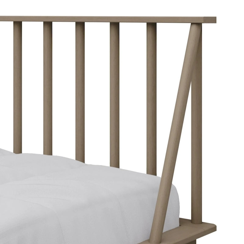 Lit de repos double en bois vintage