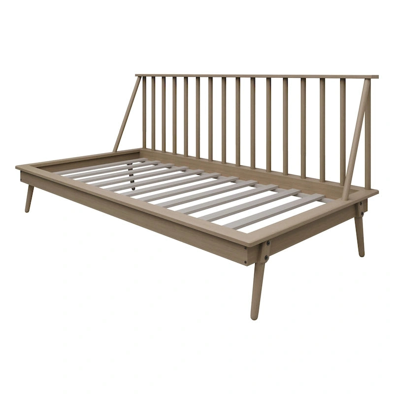 Lit de repos double en bois vintage