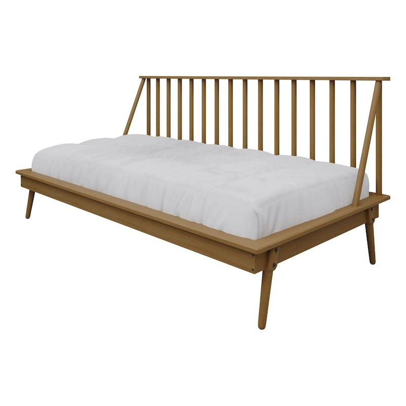 Lit de repos double en bois vintage