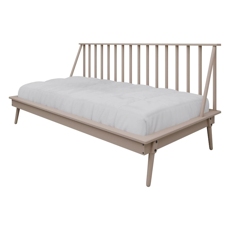 Lit de repos double en bois vintage