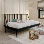 Lit de repos double en bois vintage