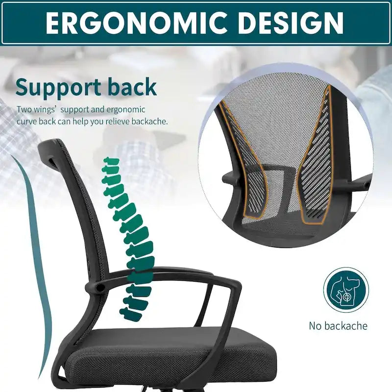 Chaise de bureau Homall Chaise en maille Chaise de bureau ergonomique avec support lombaire