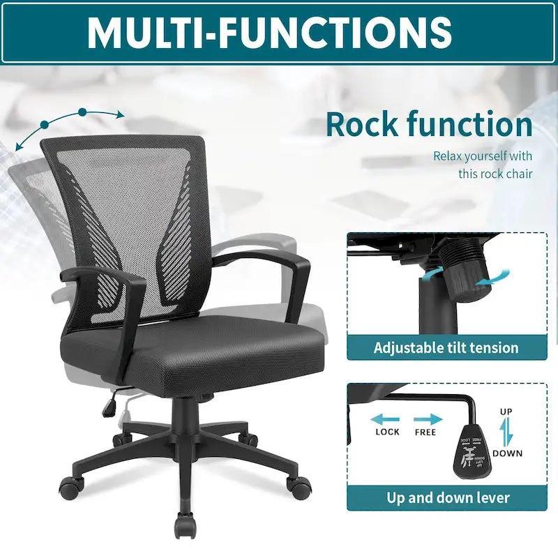 Chaise de bureau Homall Chaise en maille Chaise de bureau ergonomique avec support lombaire