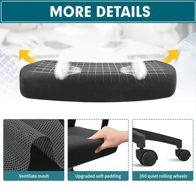 Chaise de bureau Homall Chaise en maille Chaise de bureau ergonomique avec support lombaire