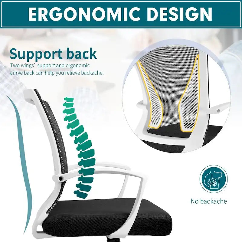 Chaise de bureau Homall Chaise en maille Chaise de bureau ergonomique avec support lombaire