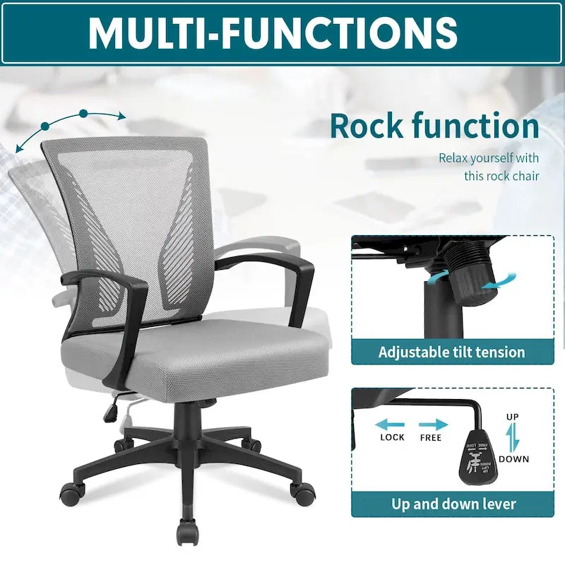 Chaise de bureau Homall Chaise en maille Chaise de bureau ergonomique avec support lombaire
