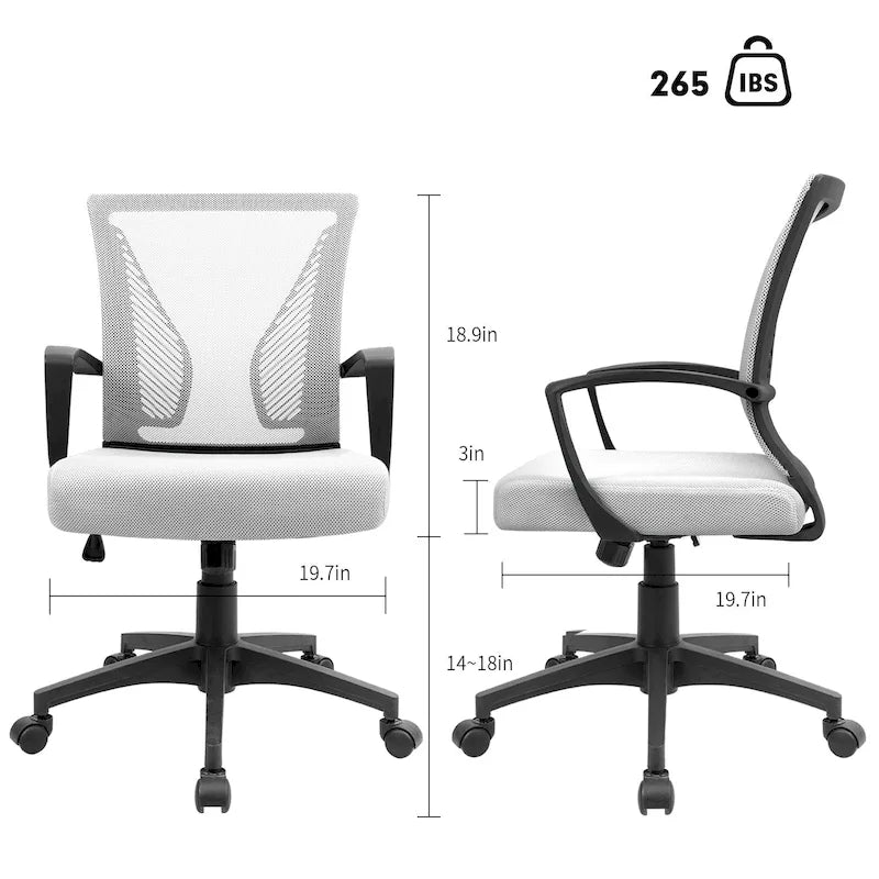 Chaise de bureau Homall Chaise en maille Chaise de bureau ergonomique avec support lombaire