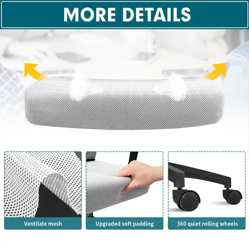 Chaise de bureau Homall Chaise en maille Chaise de bureau ergonomique avec support lombaire