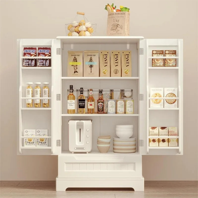 Meuble de rangement de cuisine, armoire de rangement de salle de bain autoportante avec 2 portes et tiroirs