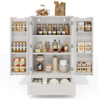 Meuble de rangement de cuisine, armoire de rangement de salle de bain autoportante avec 2 portes et tiroirs