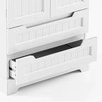 Meuble de rangement de cuisine, armoire de rangement de salle de bain autoportante avec 2 portes et tiroirs