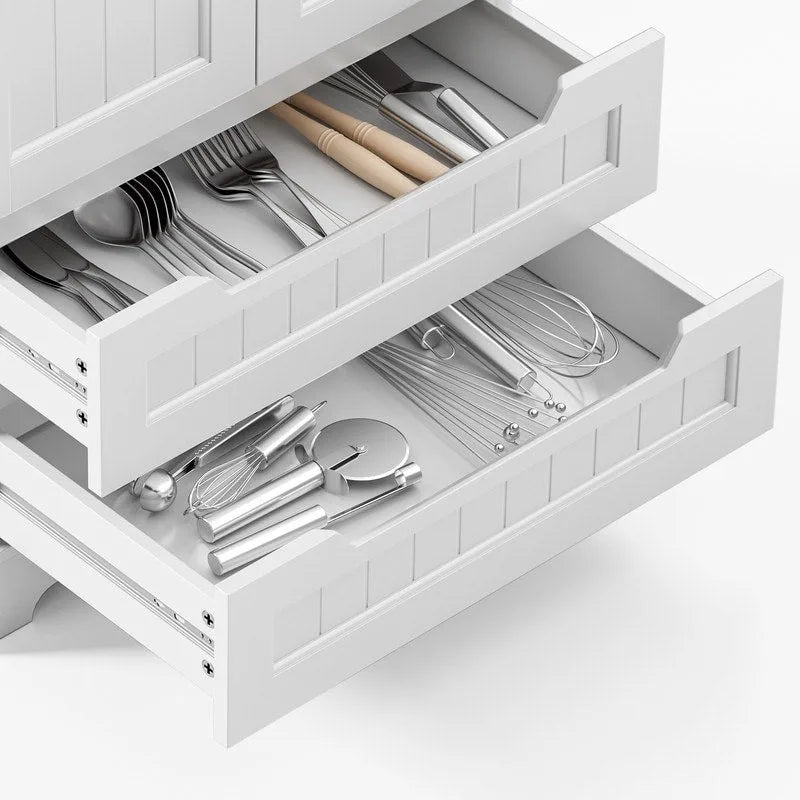 Meuble de rangement de cuisine, armoire de rangement de salle de bain autoportante avec 2 portes et tiroirs
