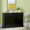 Buffet moderne noir avec 2 tiroirs et étagères réglables