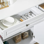 Buffet moderne noir avec 2 tiroirs et étagères réglables