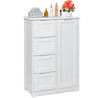 Meuble de rangement de salle de bain sur pied avec 4 tiroirs et une étagère réglable