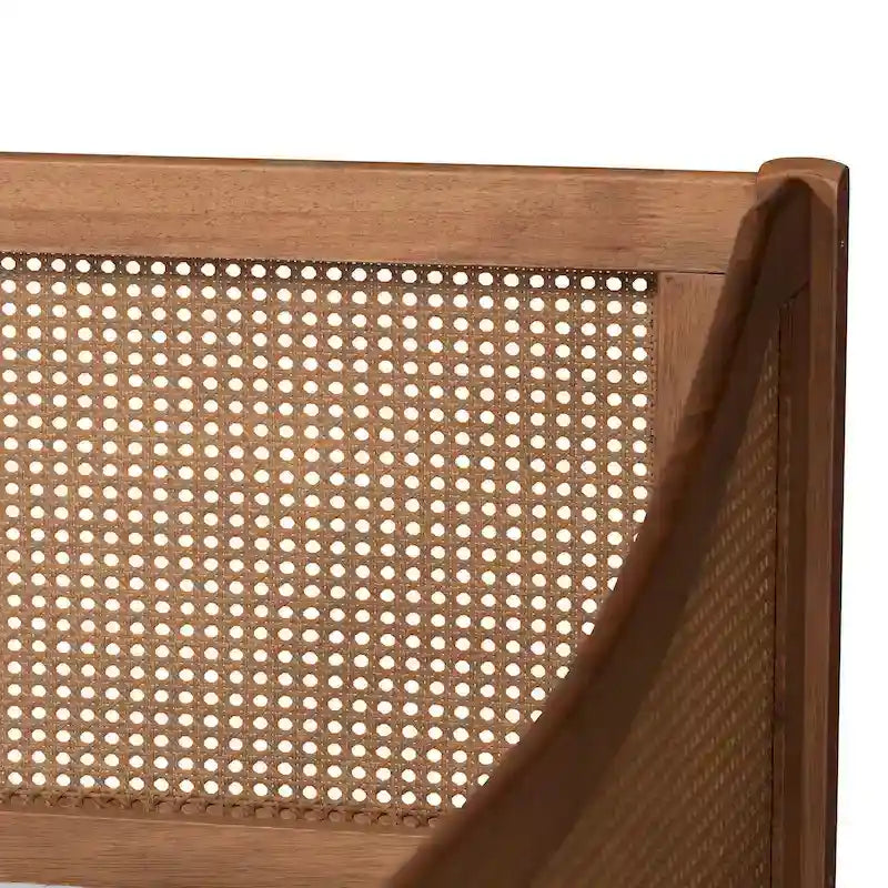 Lit de repos double en rotin synthétique moderne du milieu du siècle