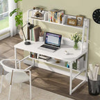 Bureau d'ordinateur avec huche et étagère, bureau à domicile, table d'étude/d'écriture