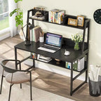 Bureau d'ordinateur avec huche et étagère, bureau à domicile, table d'étude/d'écriture