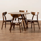 Table et chaises de salle à manger transitionnelles de style milieu du siècle