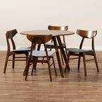 Table et chaises de salle à manger transitionnelles de style milieu du siècle