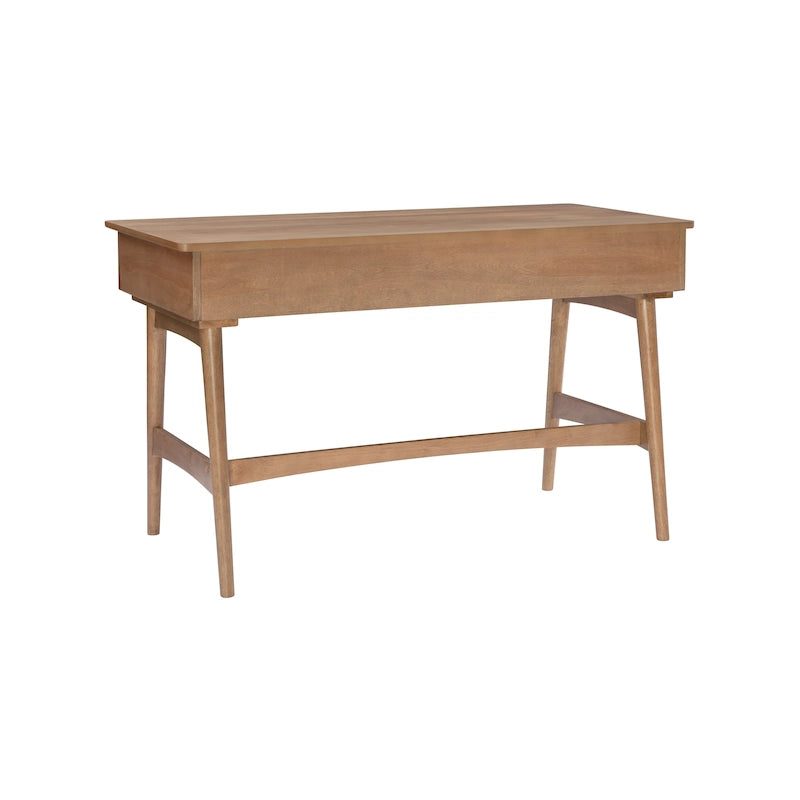 Bureau Lamine en rotin de style Mid-Century