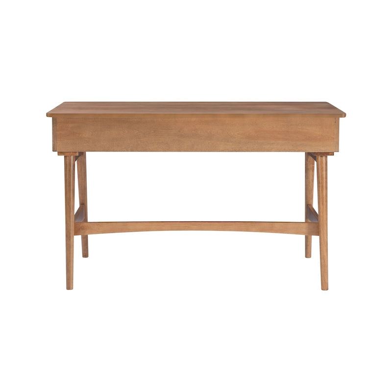 Bureau Lamine en rotin de style Mid-Century