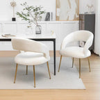 Chaise de salle à manger sans dossier en velours, style Mid-Century Modern