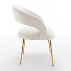 Chaise de salle à manger sans dossier en velours, style Mid-Century Modern