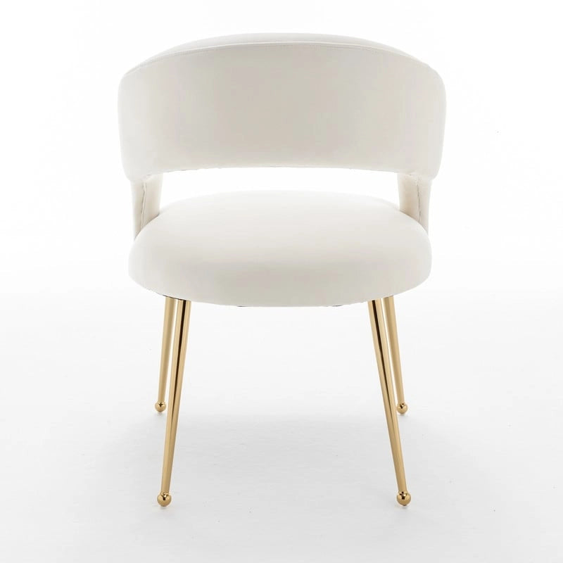 Chaise de salle à manger sans dossier en velours, style Mid-Century Modern