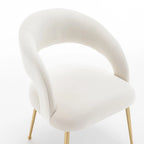 Chaise de salle à manger sans dossier en velours, style Mid-Century Modern