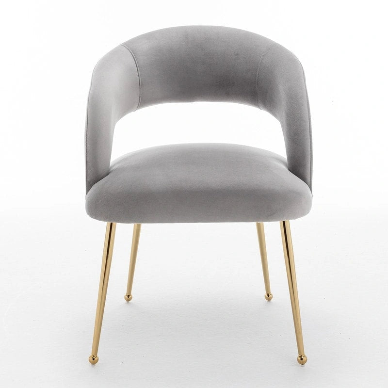 Chaise de salle à manger sans dossier en velours, style Mid-Century Modern