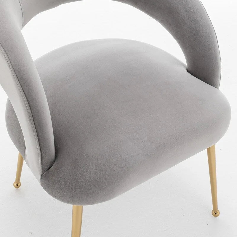 Chaise de salle à manger sans dossier en velours, style Mid-Century Modern