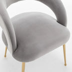 Chaise de salle à manger sans dossier en velours, style Mid-Century Modern