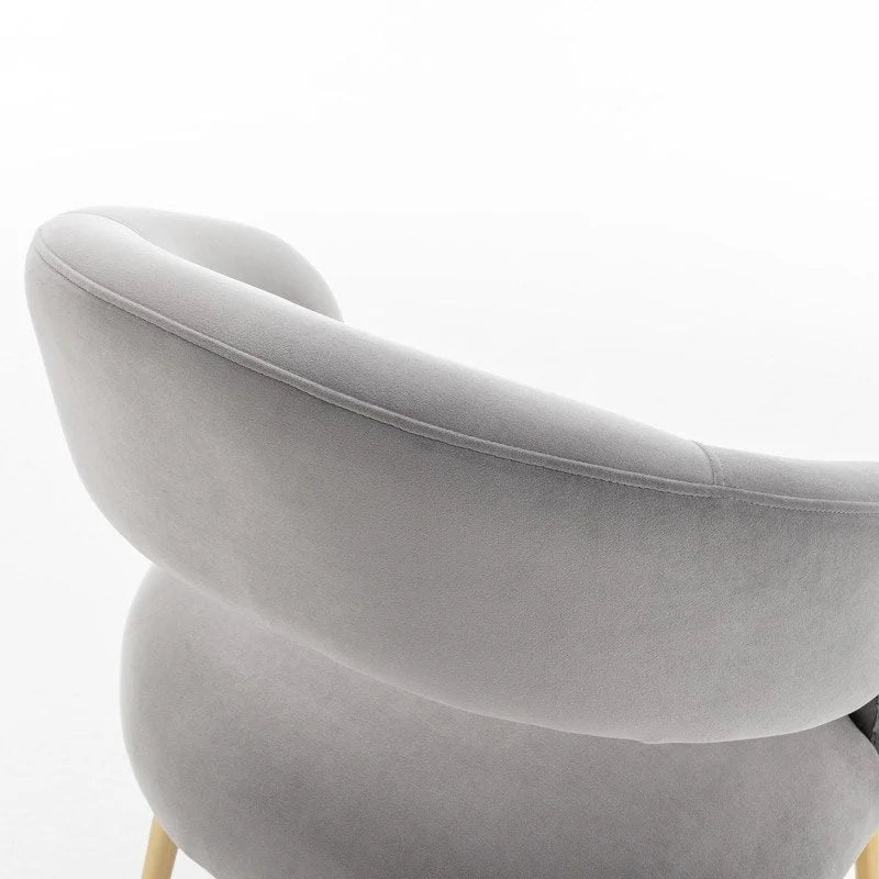 Chaise de salle à manger sans dossier en velours, style Mid-Century Modern