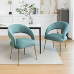 Chaise de salle à manger sans dossier en velours, style Mid-Century Modern