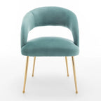 Chaise de salle à manger sans dossier en velours, style Mid-Century Modern