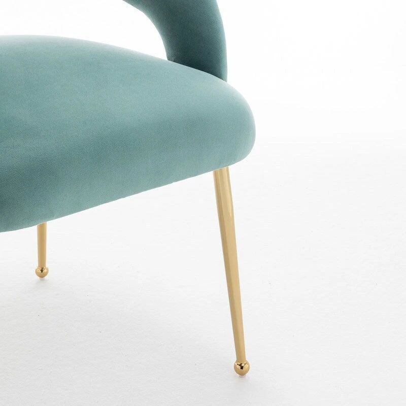 Chaise de salle à manger sans dossier en velours, style Mid-Century Modern