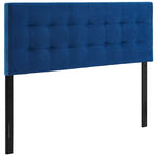 Tête de lit capitonnée en velours Carson Carrington Labbgard Grand lit (Queen-size) couleur biscuit