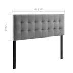 Tête de lit capitonnée en velours Carson Carrington Labbgard Grand lit (Queen-size) couleur biscuit