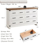 Commode de ferme à 6 tiroirs, commode en bois, commode de placard