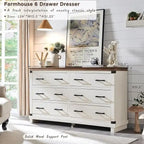 Commode de ferme à 6 tiroirs, commode en bois, commode de placard