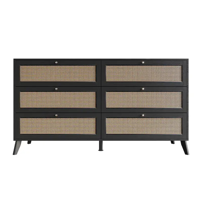 Commode noire style Mid-Century Modern