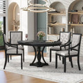 Table à manger ronde extensible et chaises rétro